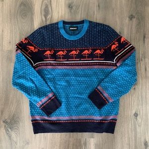 BONOBOS - Flamingo Fair Isle Sweater SIZE LARGE